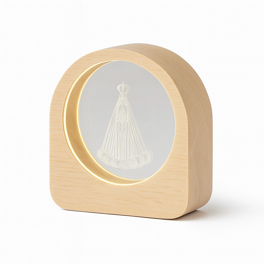 Luminária Cristal LED 3D Nossa Senhora Aparecida