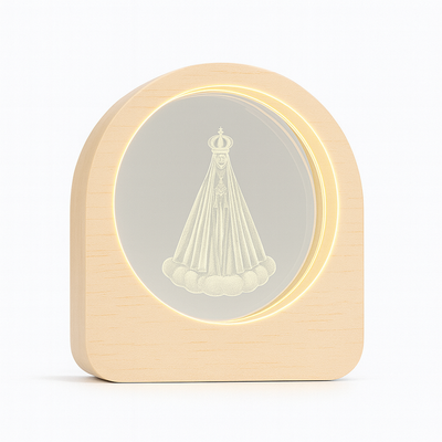 Luminária Cristal LED 3D Nossa Senhora Aparecida