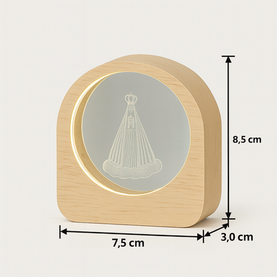 Luminária Cristal LED 3D Nossa Senhora Aparecida