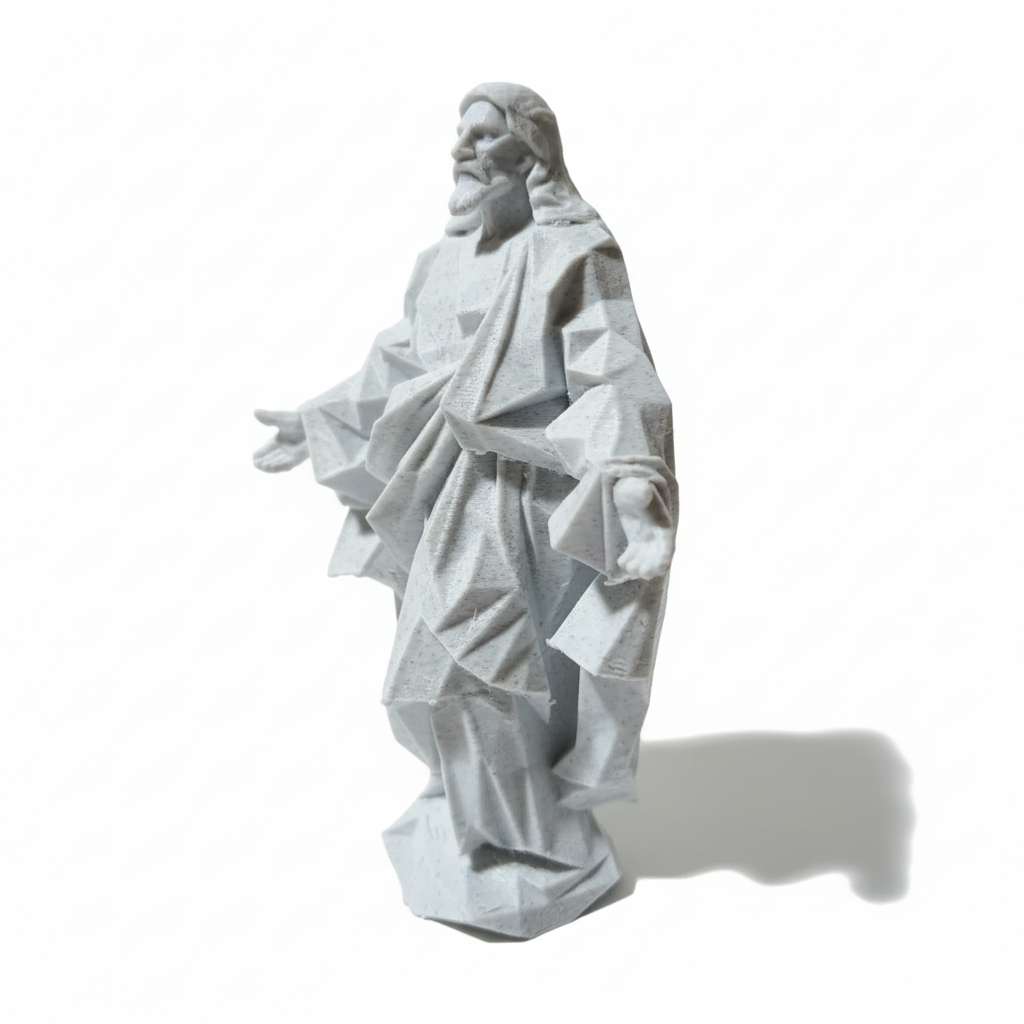 Escultura Jesus Geométrico Estátua 15cm