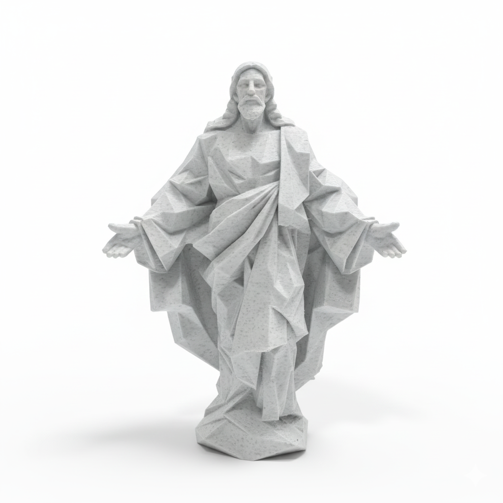 Escultura Jesus Geométrico Estátua 15cm