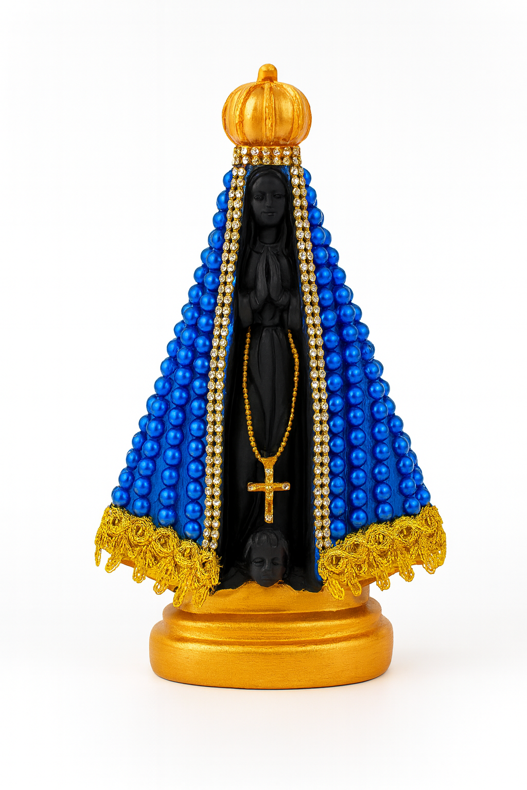 Nossa Senhora de Aparecida 22cm Perolada Artesanal