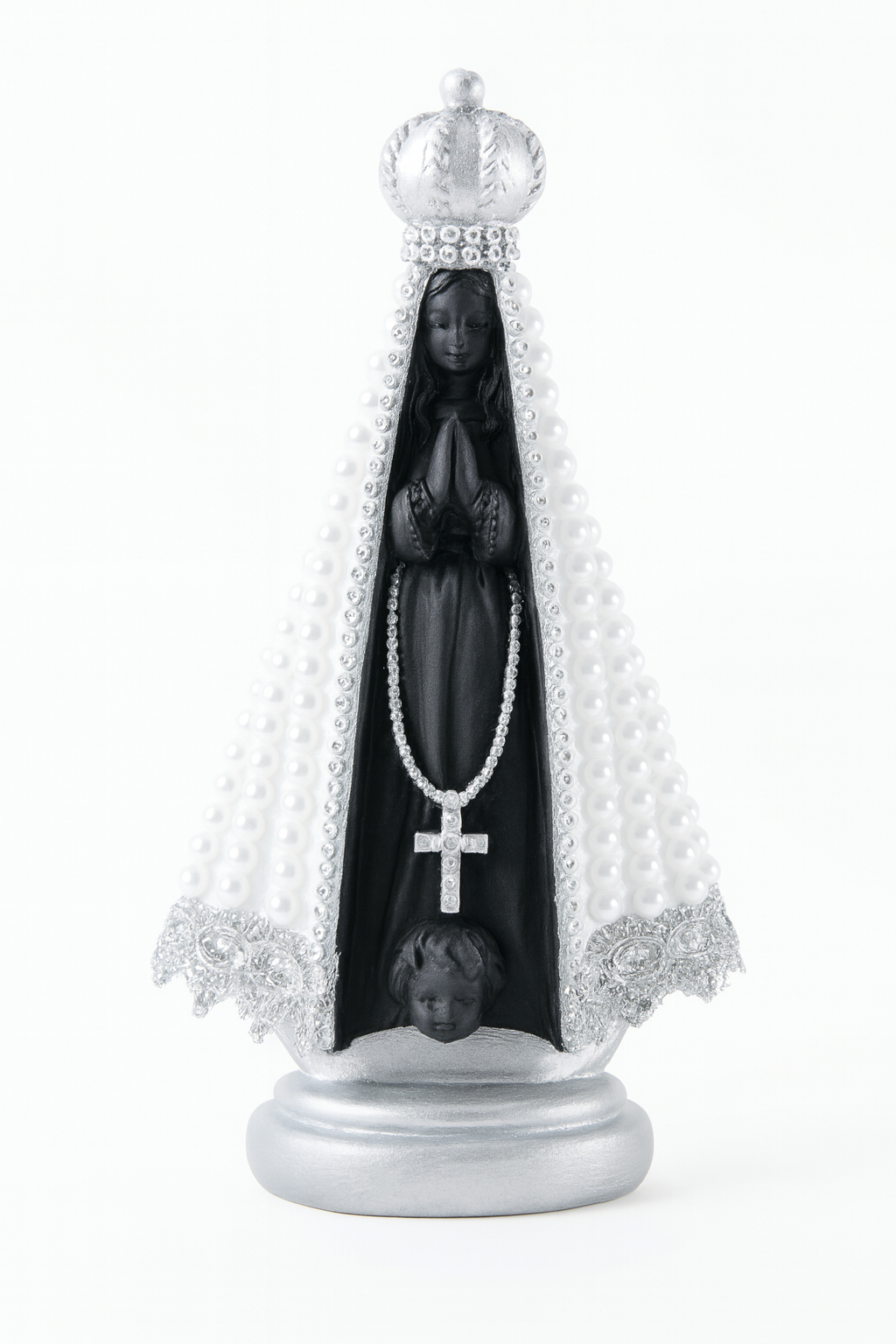 Nossa Senhora de Aparecida 22cm Perolada Artesanal