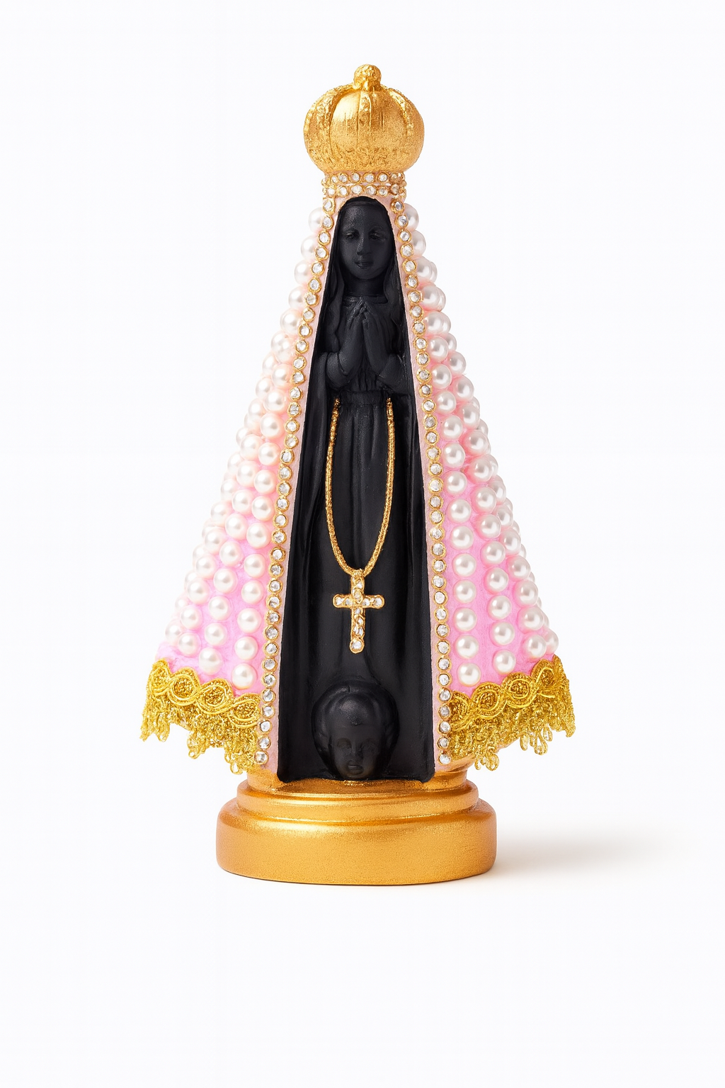 Nossa Senhora de Aparecida 22cm Perolada Artesanal